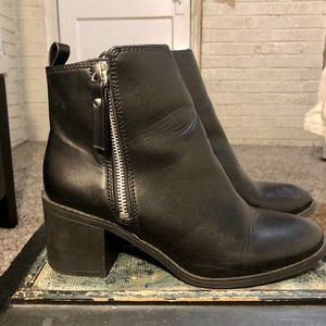 Black Chunky Heel Chelsea Boot